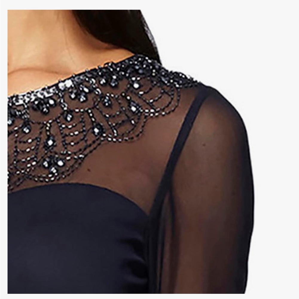 NWT Alex Apparel Elegant Evening Gown/MOB dark navy dress size 14W - Picture 15 of 16